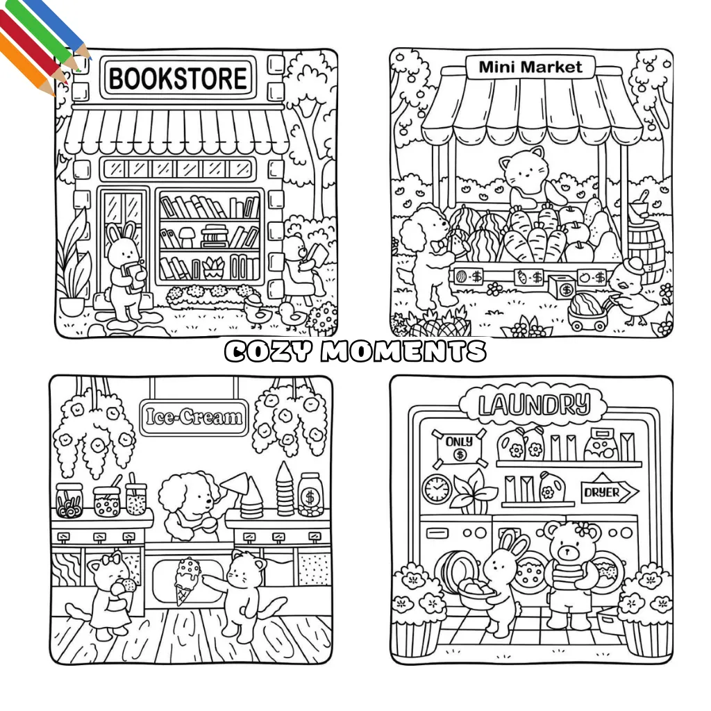 Desenhos Cozy Moments Para Colorir E Imprimir Pdf