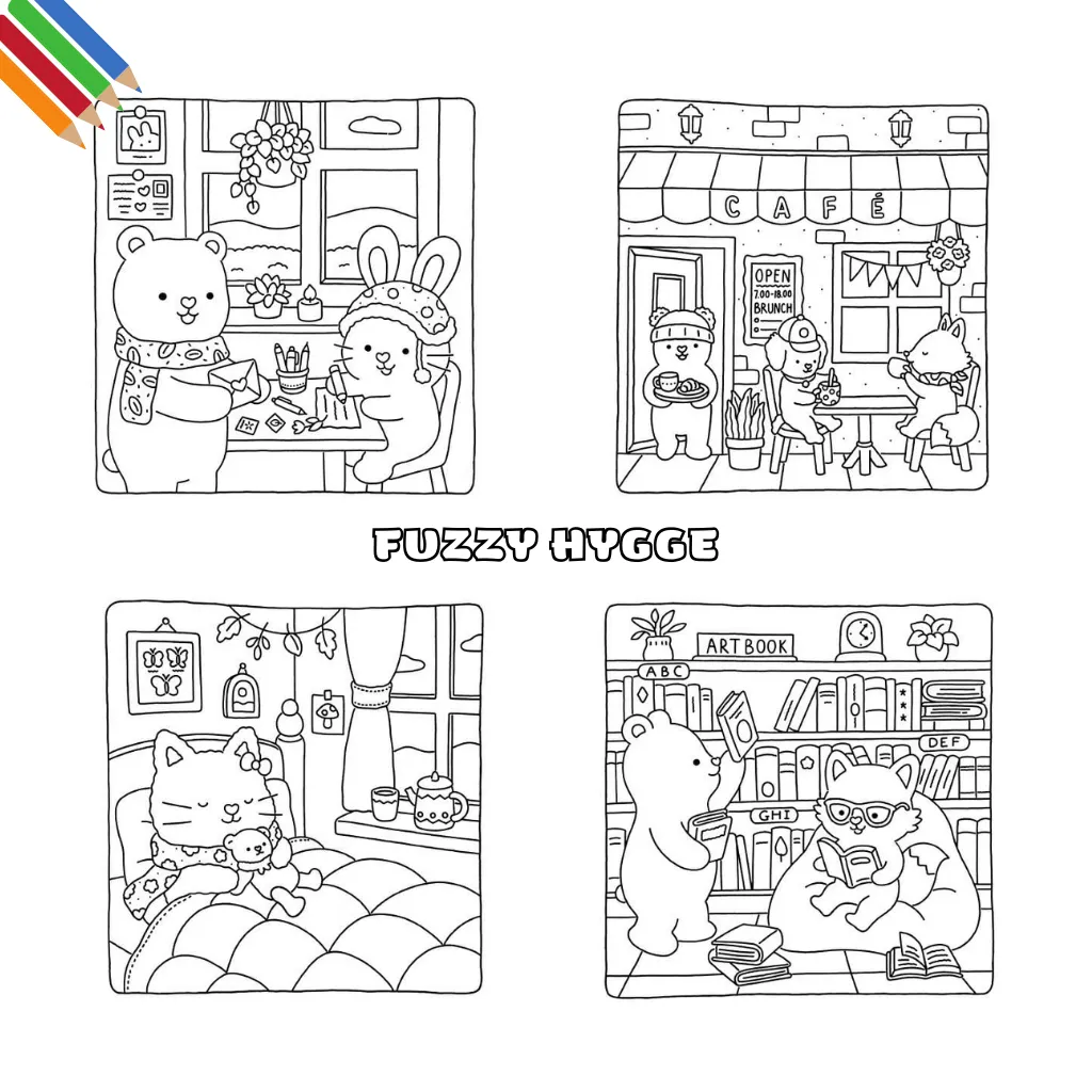 Desenhos Fuzzy Hygge Para Colorir Baixe E Imprima Pdf