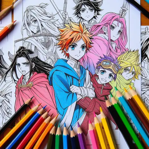 Anime Coloring Pages | Kleur-v-Kind