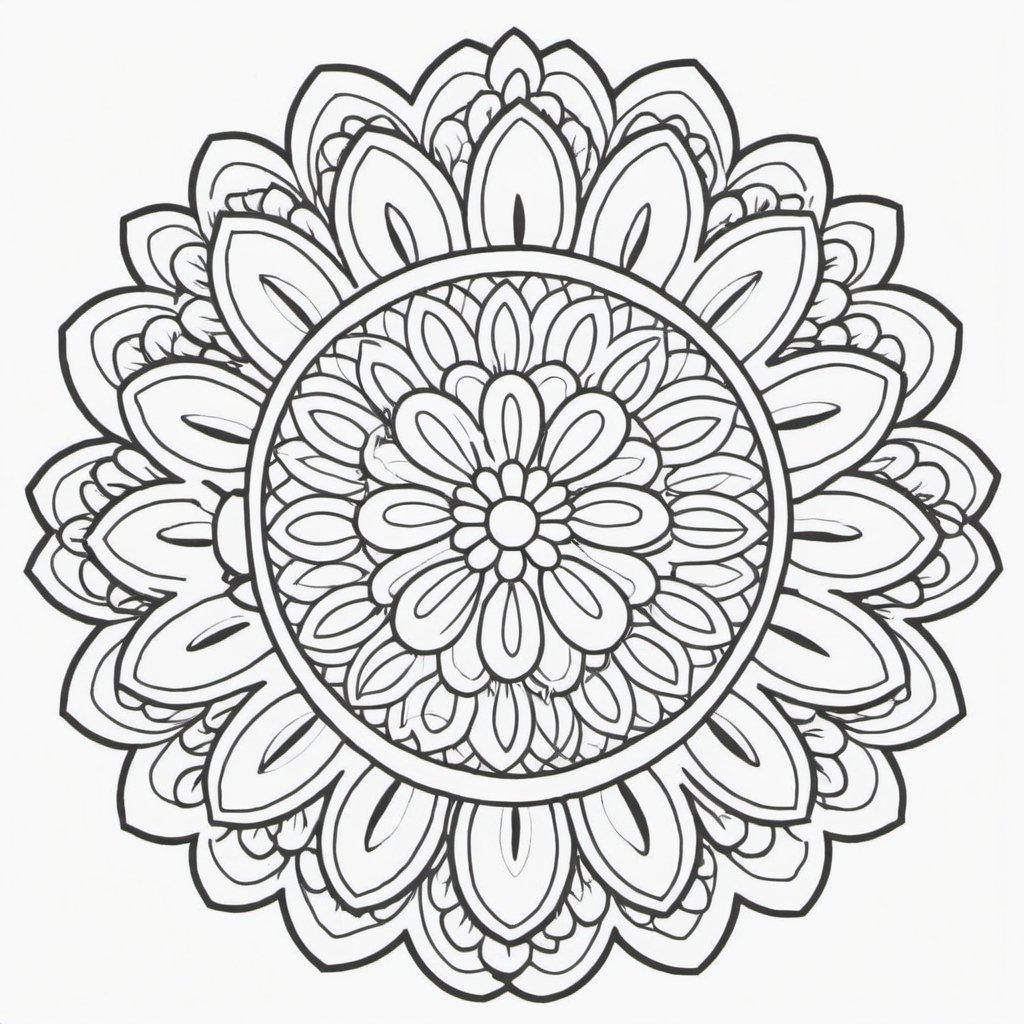 Bloemenmandala kleurplaat printen