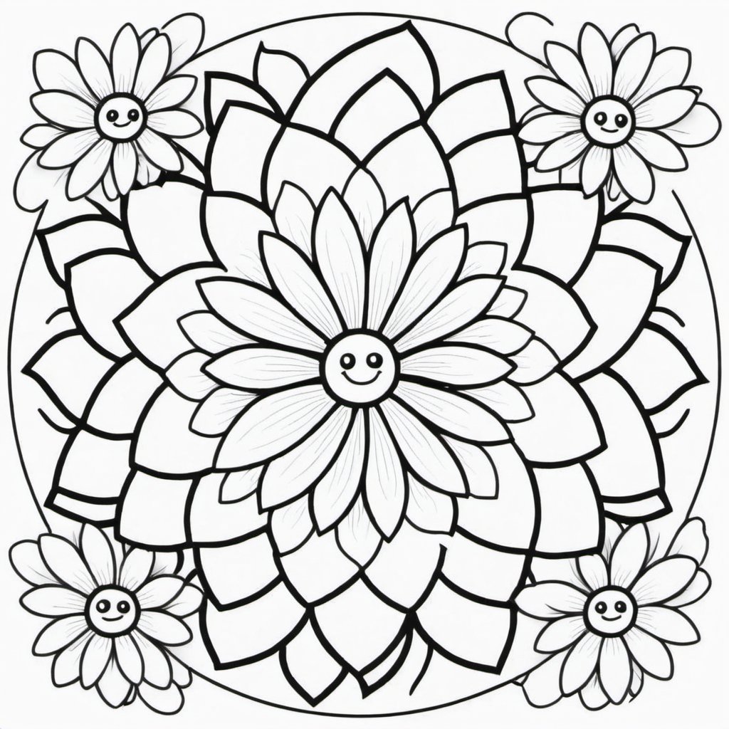 Bloemenmandala kleurplaat