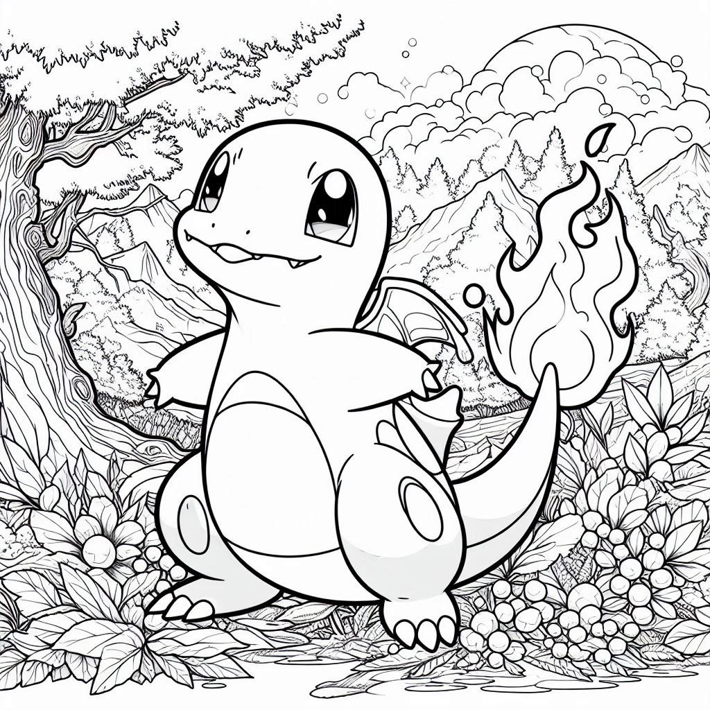 Charmander kleurplaat printen