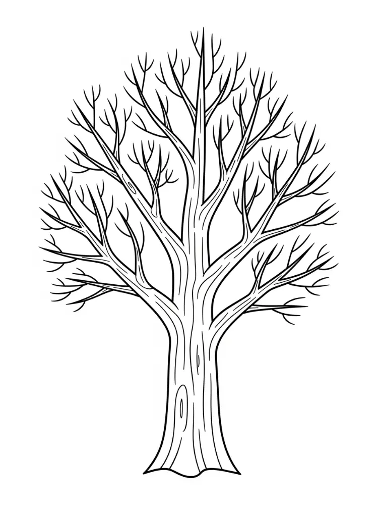 How To Draw A Tree Without Leaves For Kids