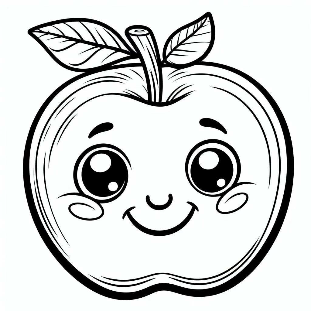 Emoticon Apple glimlachte kleurplaten