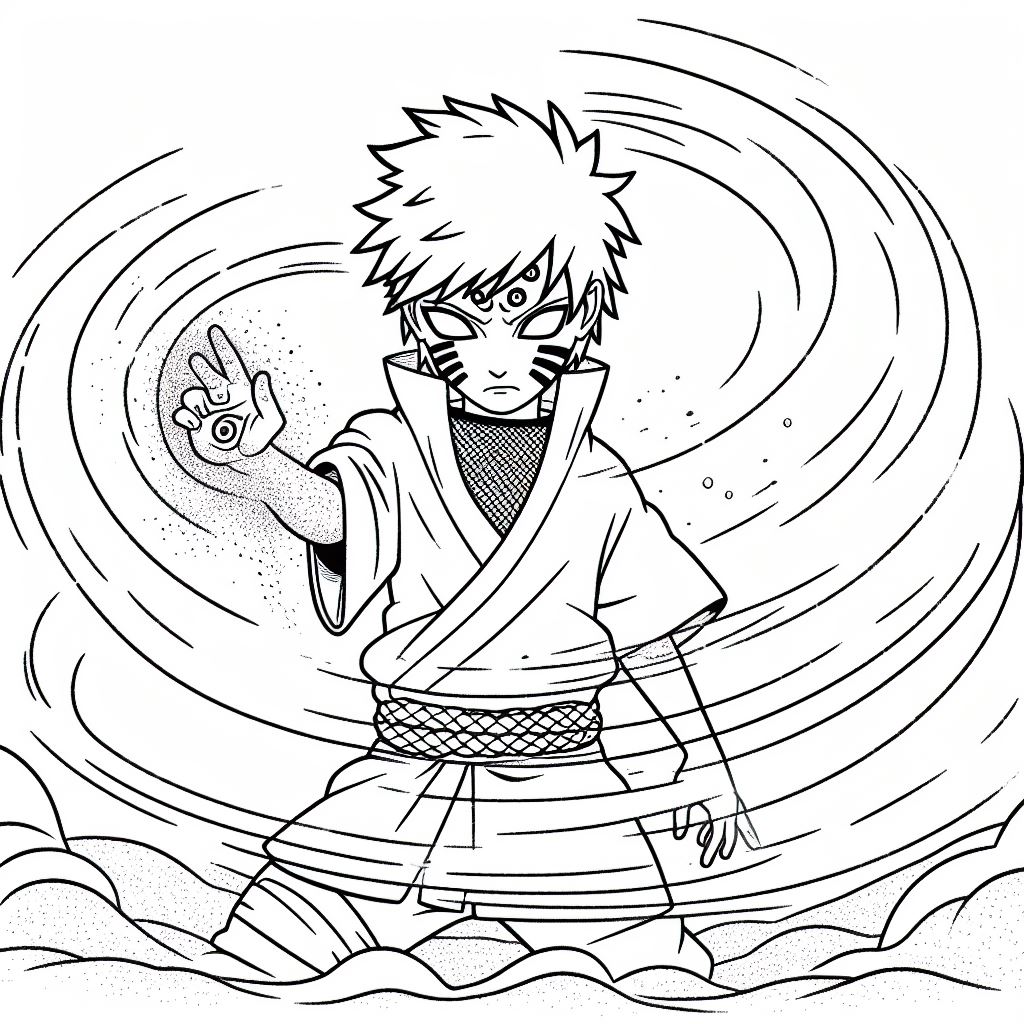 Gaara kleurplaat3