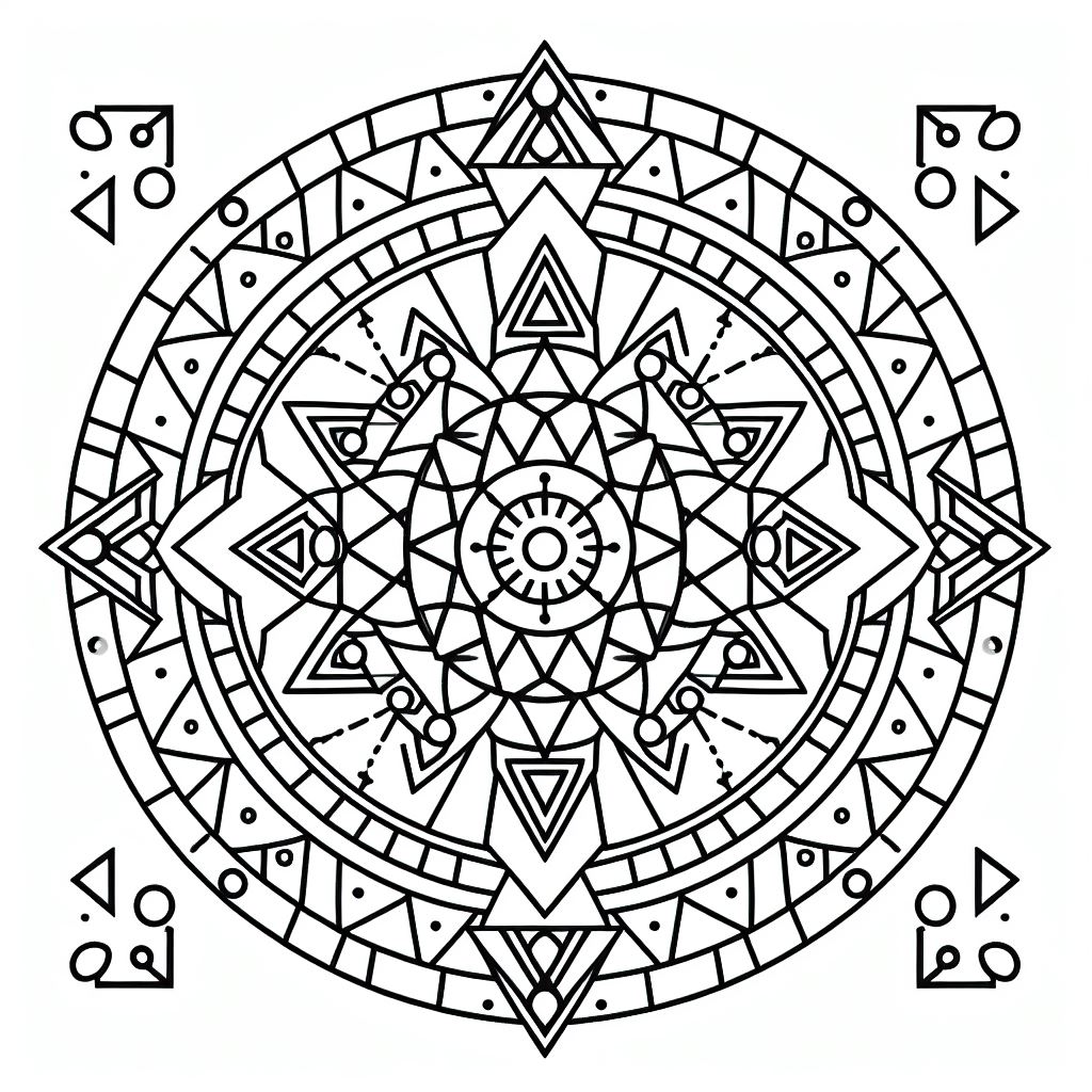 Geometrische Mandala kleurplaat