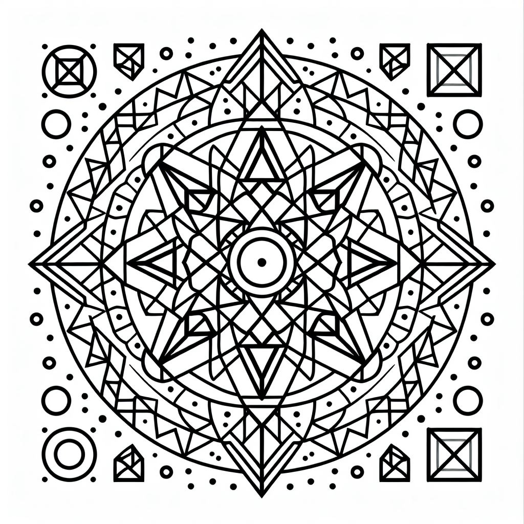 Geometrische Mandala kleurplaten