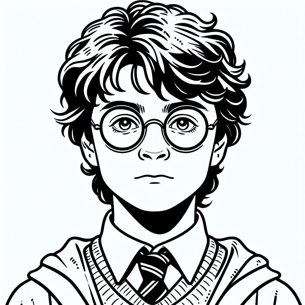 Harry Potter met ronde bril kleurplaten