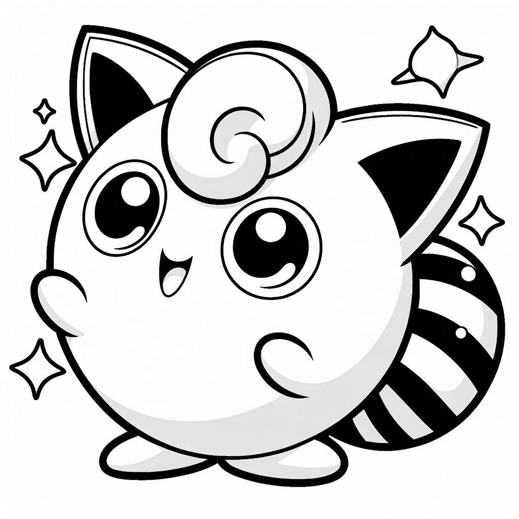 Jigglypuff kleurplaat printen