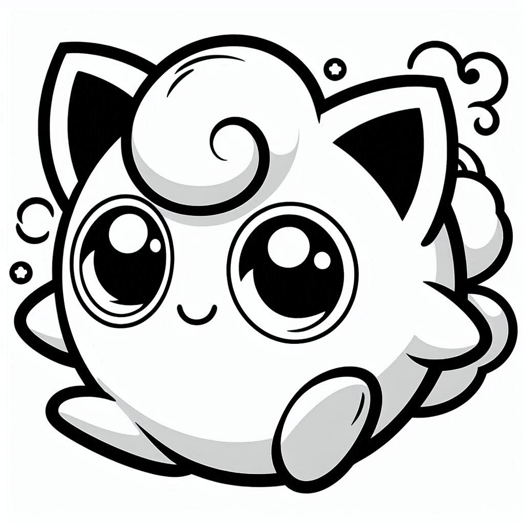 Jigglypuff kleurplaat