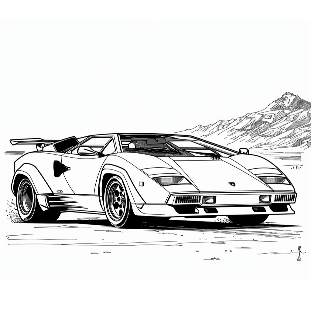 Lamborghini Countach kleurplaat