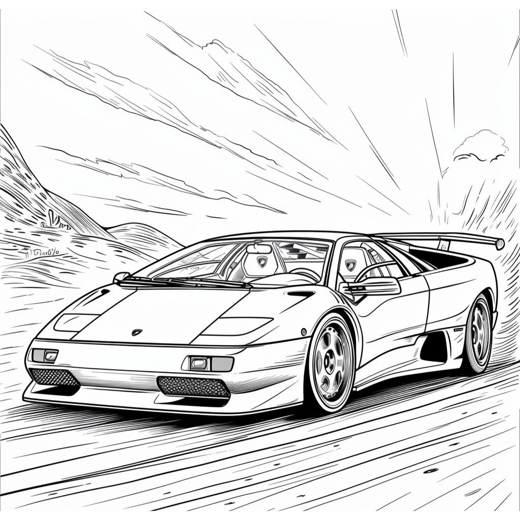 Lamborghini Diablo kleurplaat