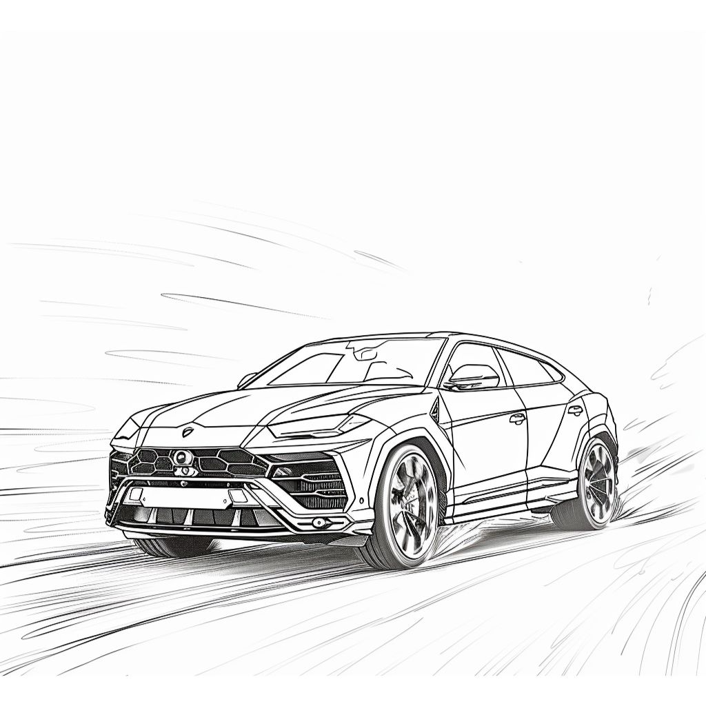 Lamborghini Urus kleurplaat