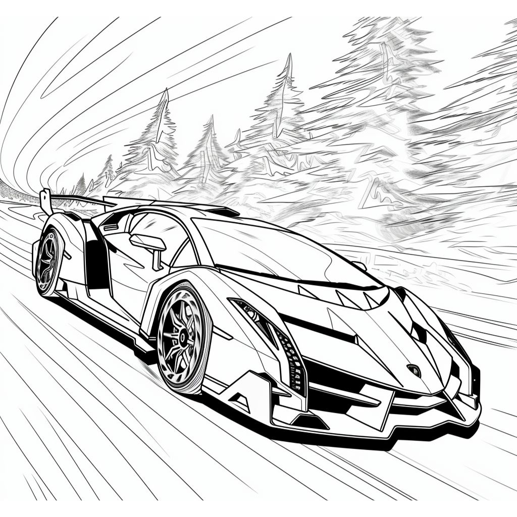 Lamborghini Veneno kleurplaat