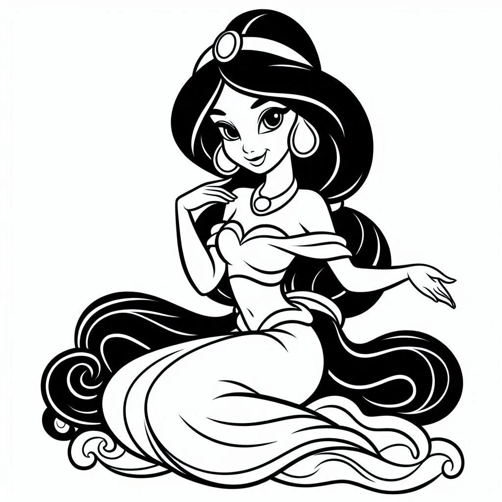 Princess Jasmine kleurplaat