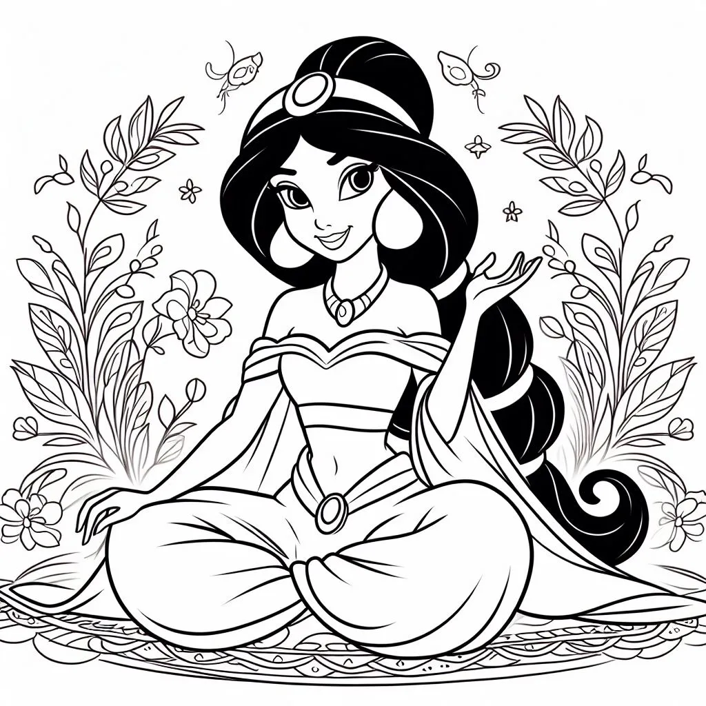 Princess Jasmine kleurplaten