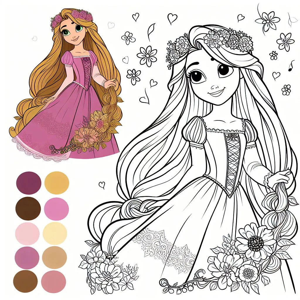 Princess Rapunzel kleuren