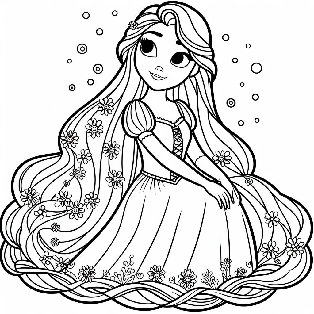 Princess Rapunzel kleurplaten