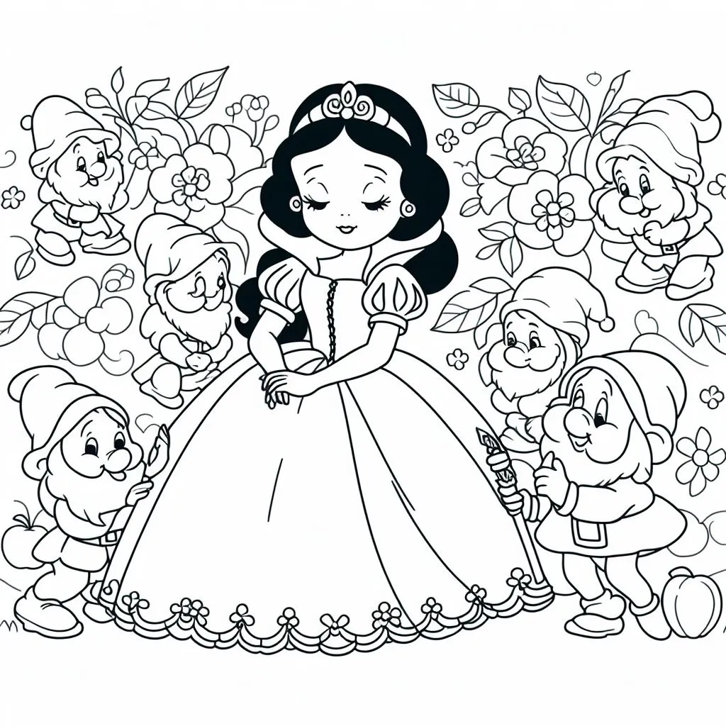 Princess Snow White kleurplaat