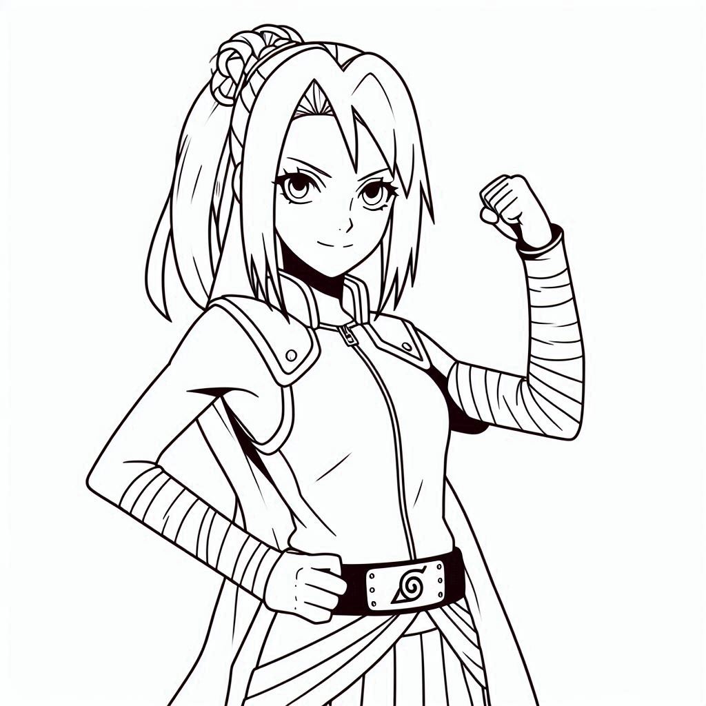 Sakura Haruno kleurplaat1