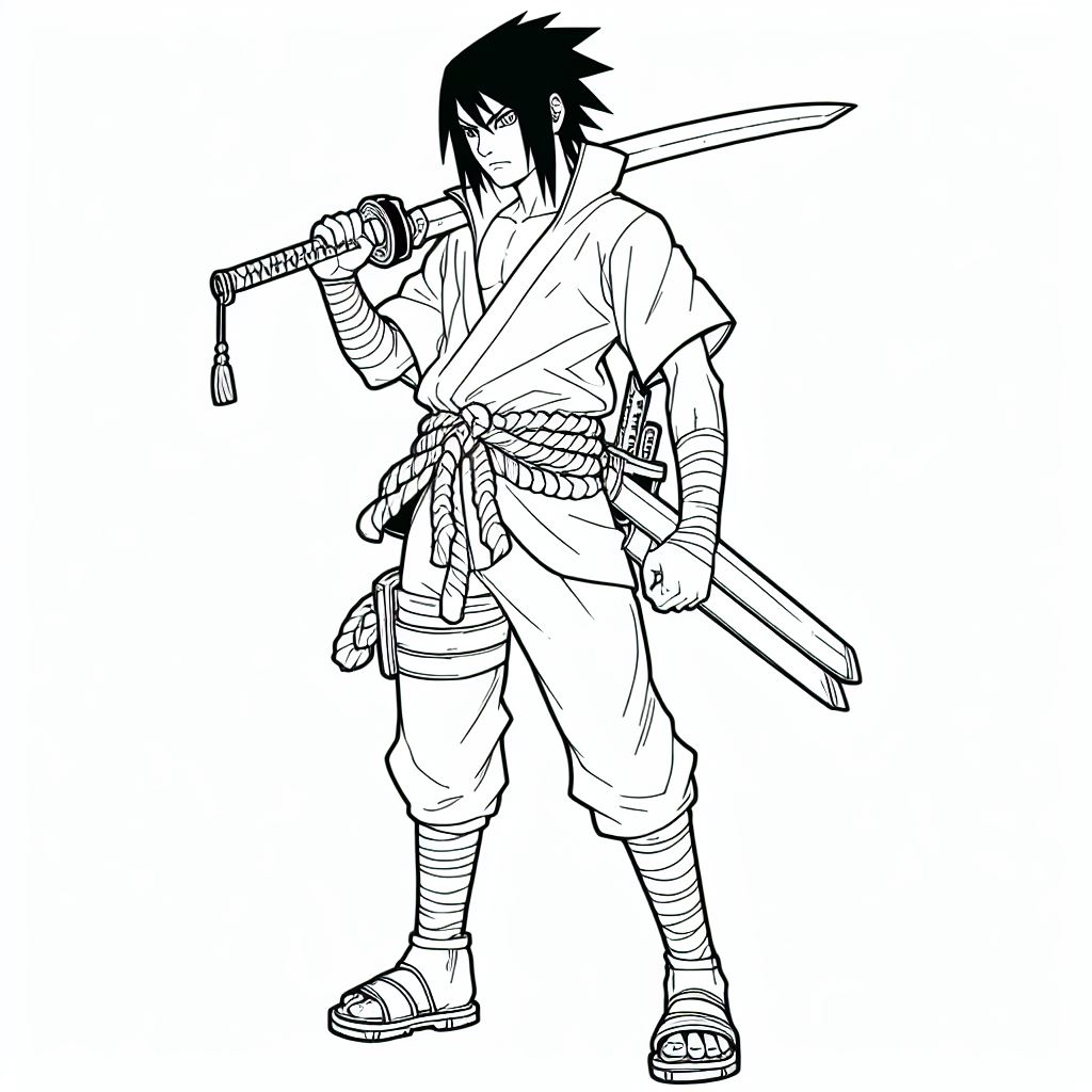 Sasuke Uchiha kleurplaat2