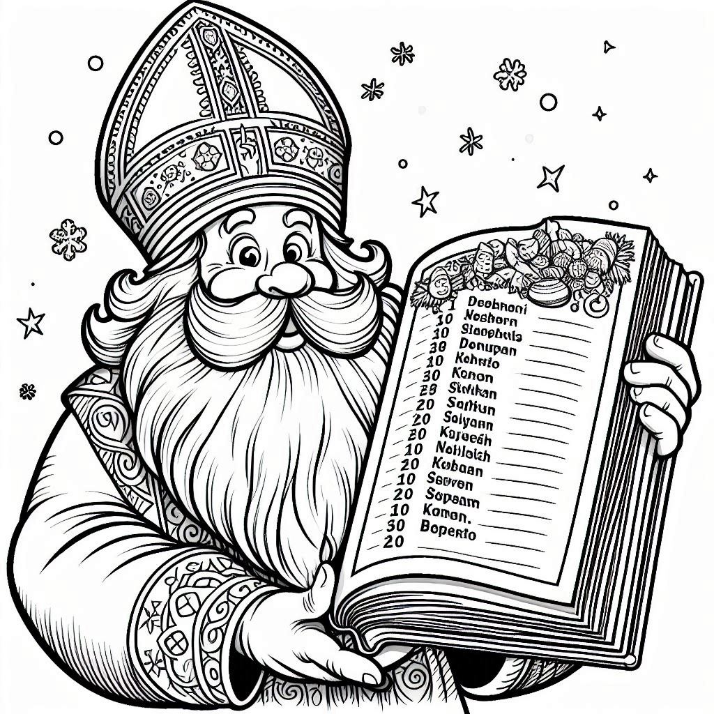 Sinterklaas’ big book kleurplaat