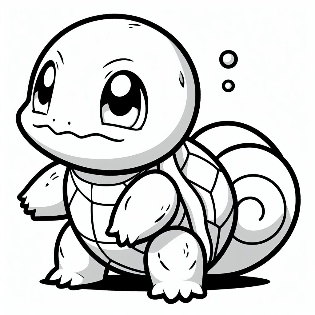 Squirtle kleurplaat printen