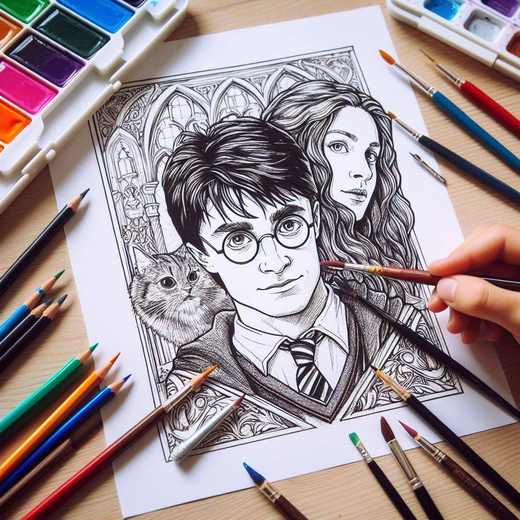 Harry Potter kleurplaat thumbnail