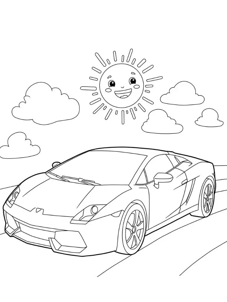 Lamborghini kleurplaat 8 lamborghini onder de lachtezon kleurplaat
