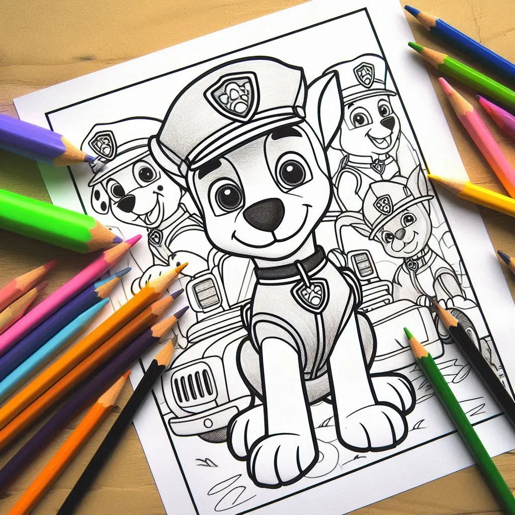 Paw Patrol kleurplaat thumbnail