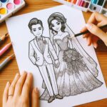 結婚式のぬりえページのサムネイル