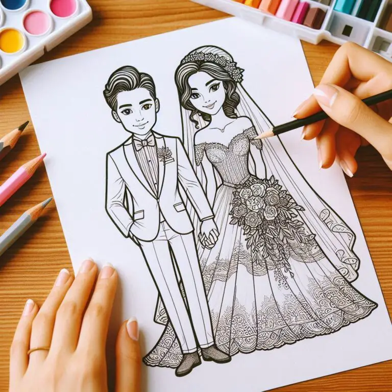  39 Hochzeit Ausmalbilder kostenlos zum ausdrucken PDF Illustration 