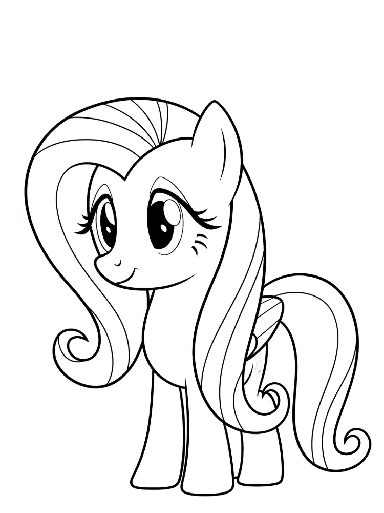 My little pony kleurplaat 9 Fluttershy pony kleurplaat