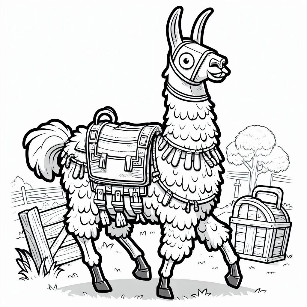 Fortnite Llama Loot kleurplaten voor kinderen