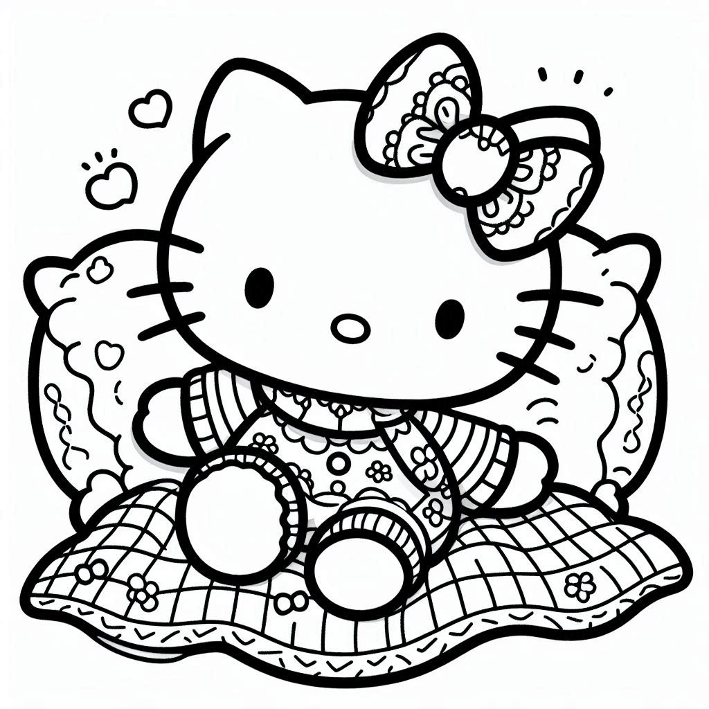 Hello kitty kleurpagina