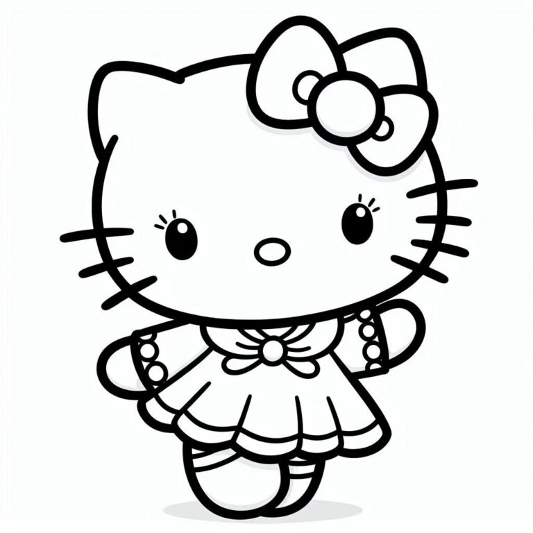 36 Hello kitty målarbilder för barn utskrivbar PDF gratis