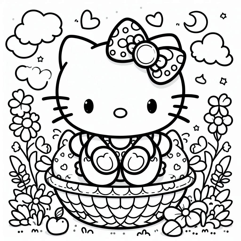 Hello kitty kleurplaat printbaar