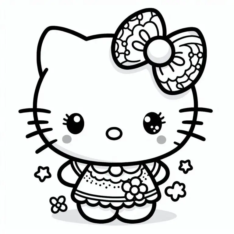 36 Hello kitty målarbilder för barn utskrivbar PDF gratis