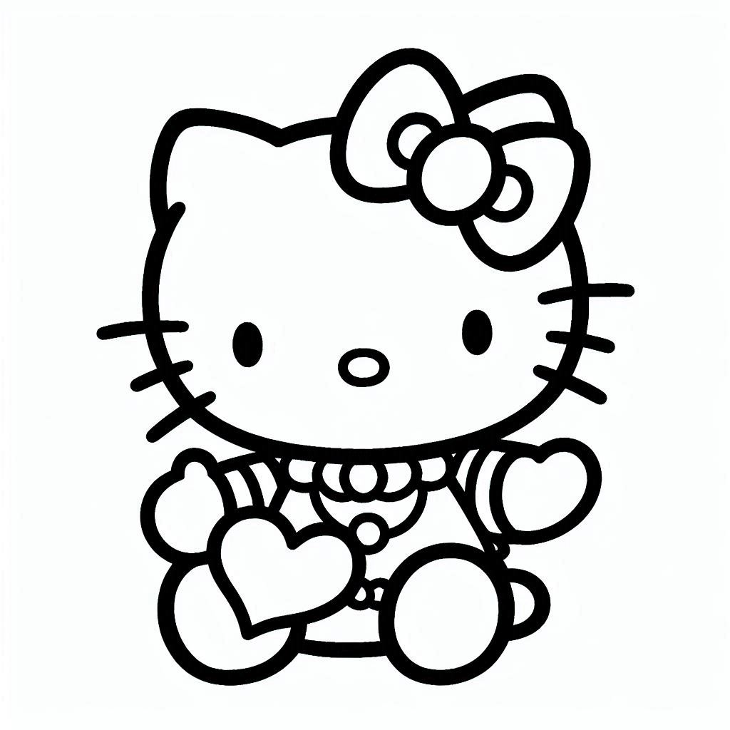 Hello kitty kleurplaten printen