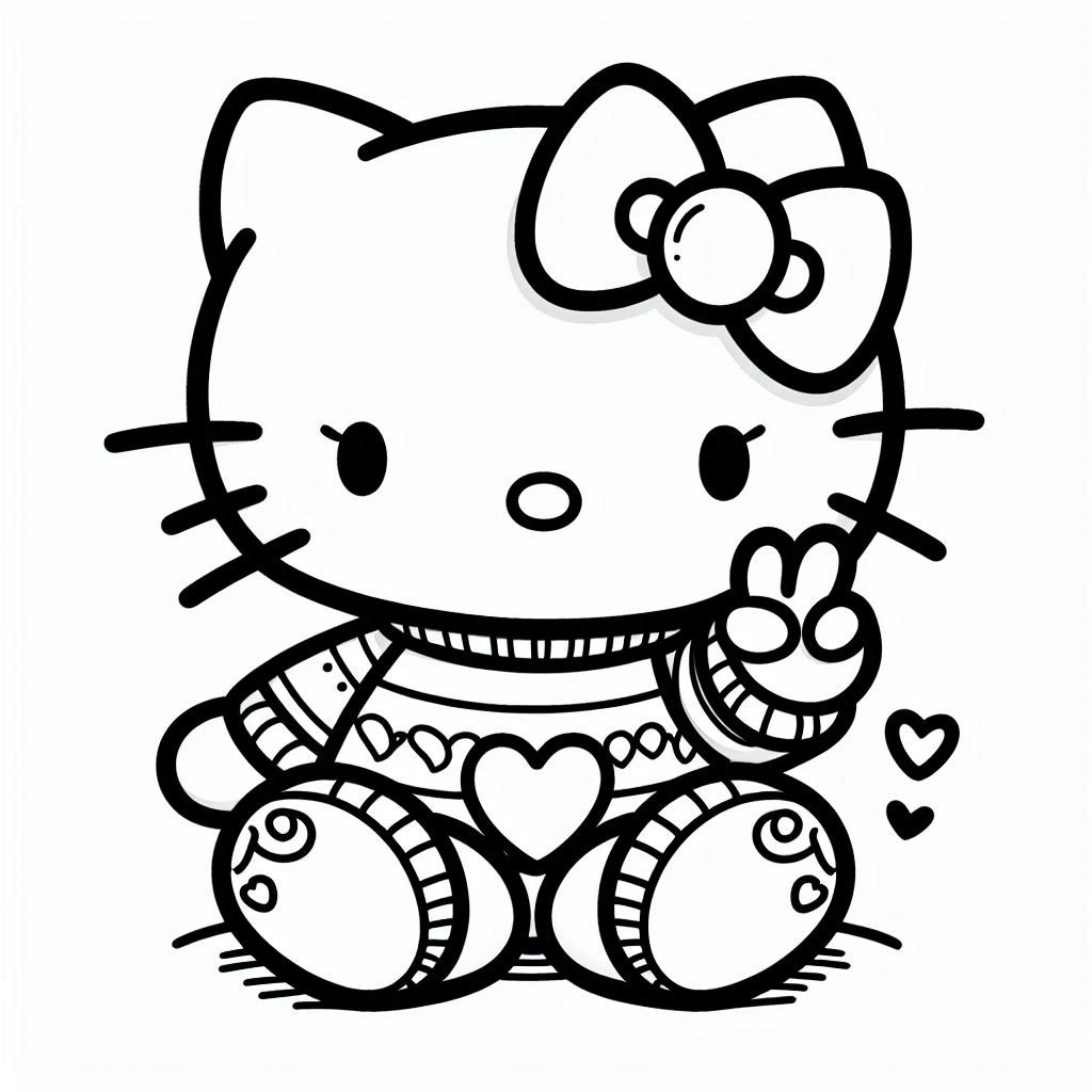 Hello kitty tekening gratis