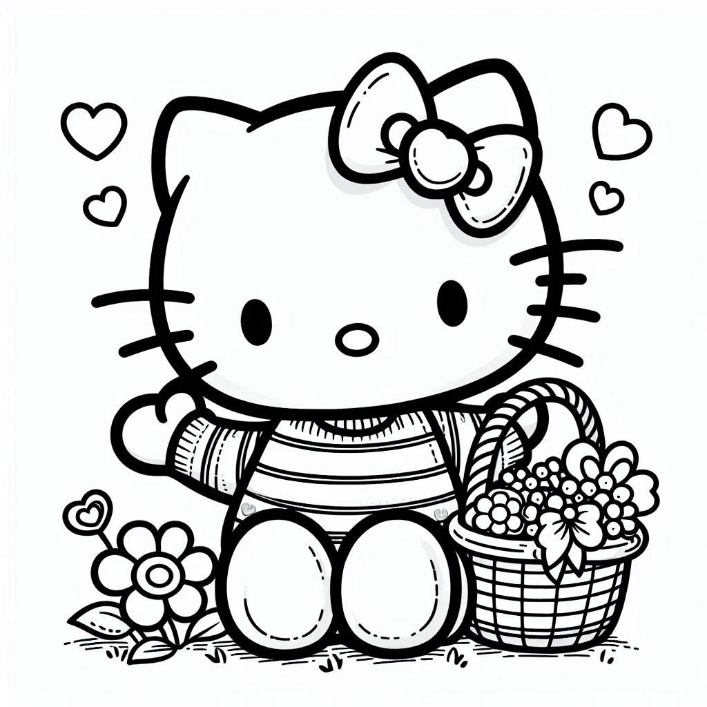 Hello kitty tekening printbaar