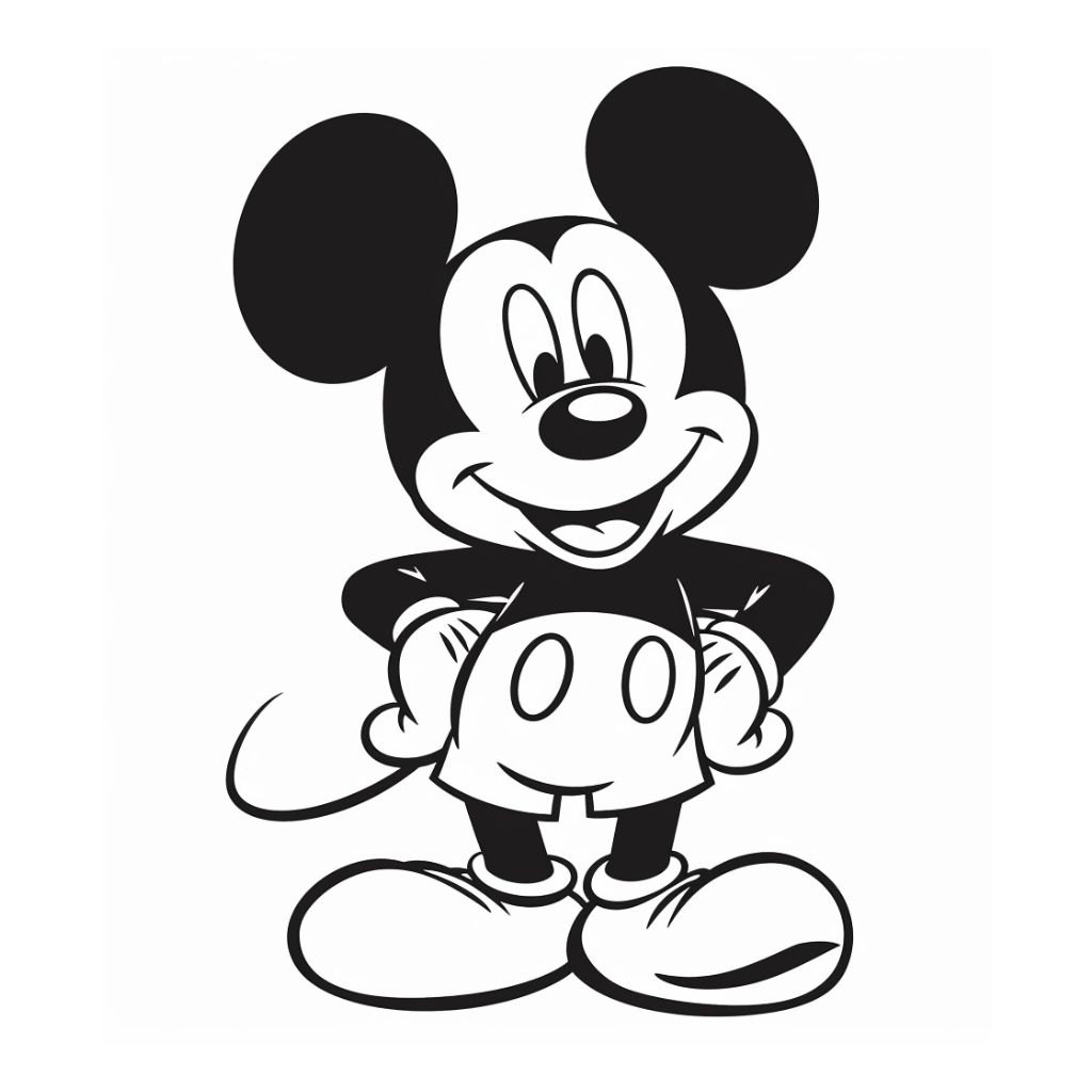 Klassieke Mickey Mouse kleurplaten printen