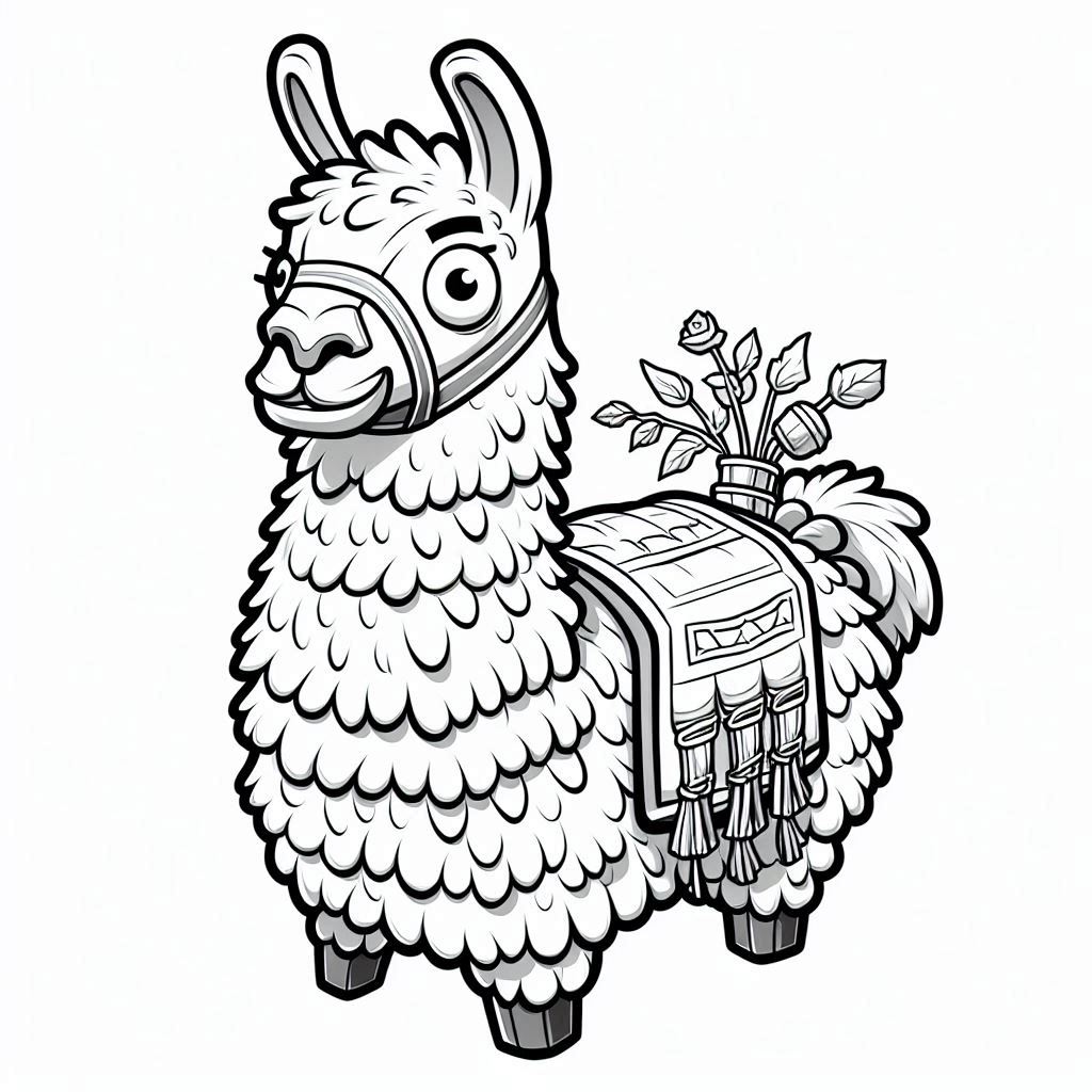 Kleurplaat Fortnite Llama Loot printbaar