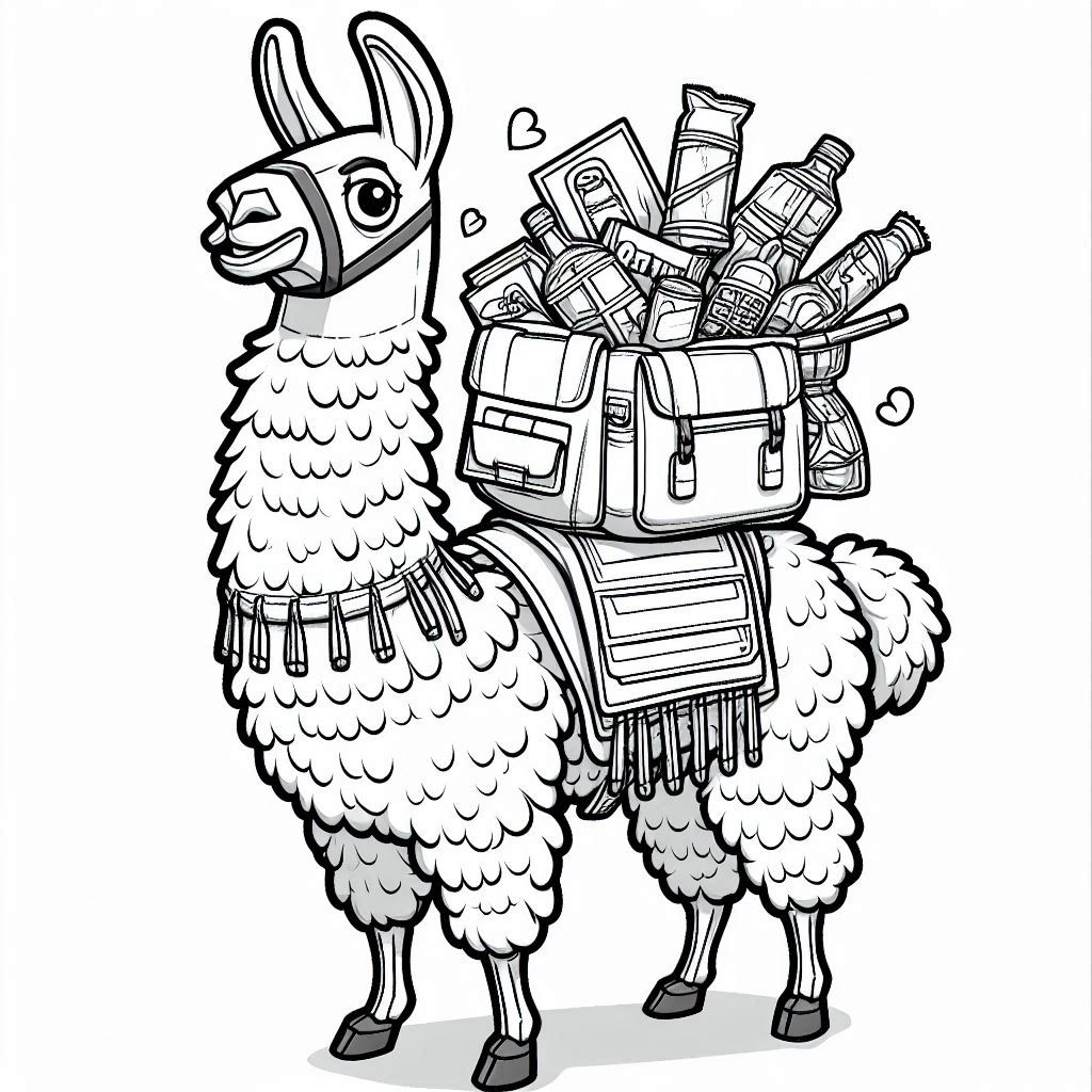 Kleurplaten Fortnite Llama Loot