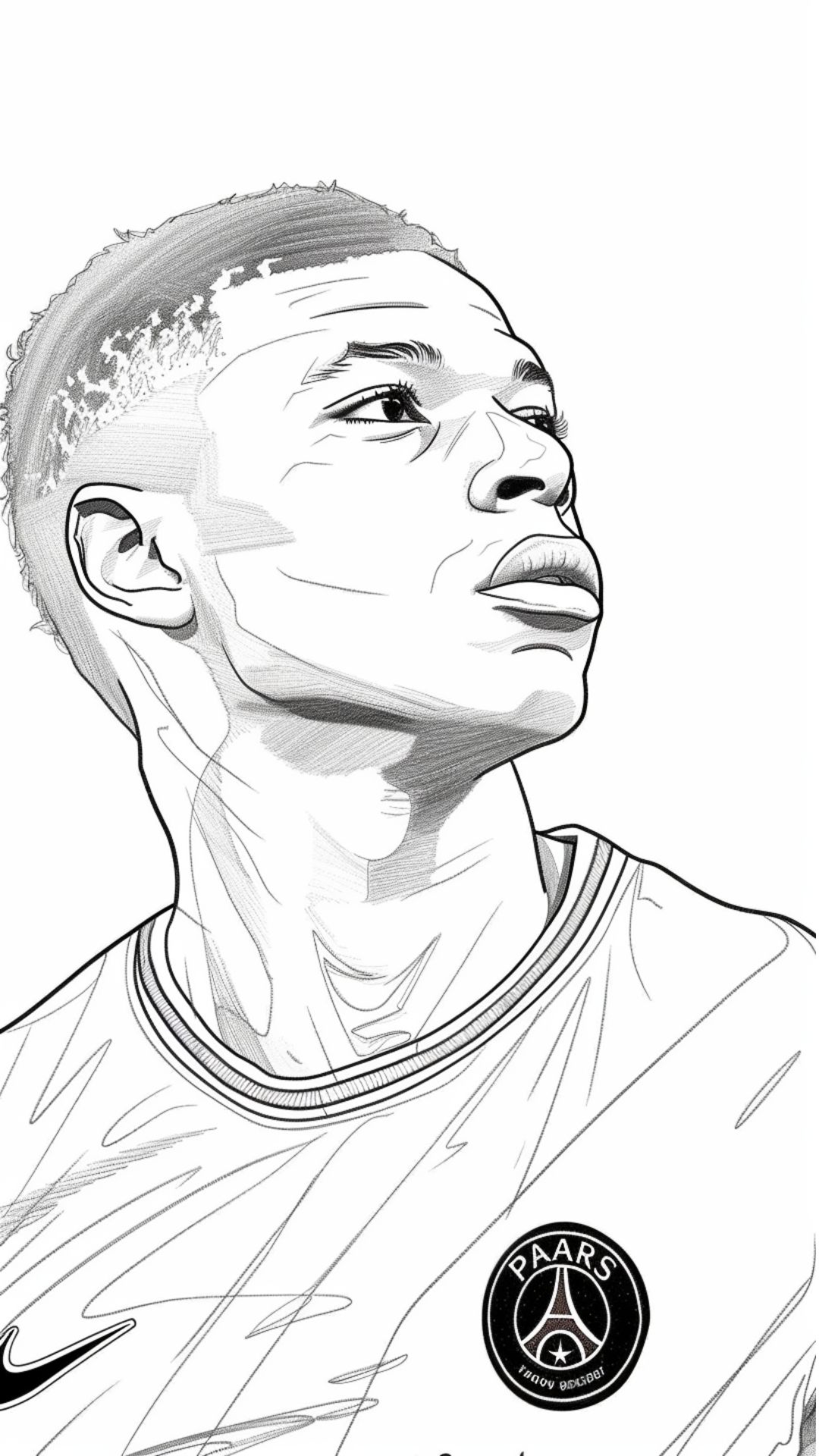 Mbappe tekening voor kinderen