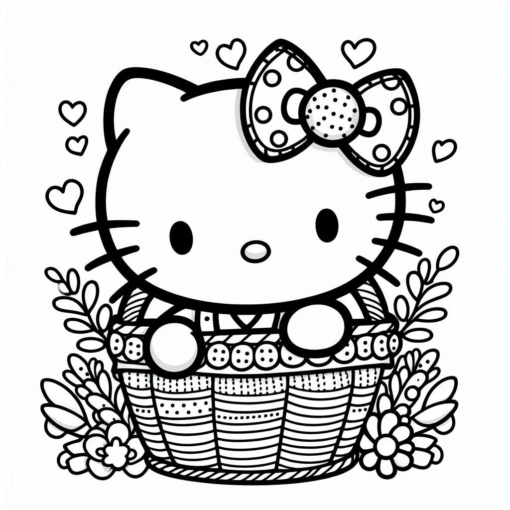 Online Hello kitty kleurplaat