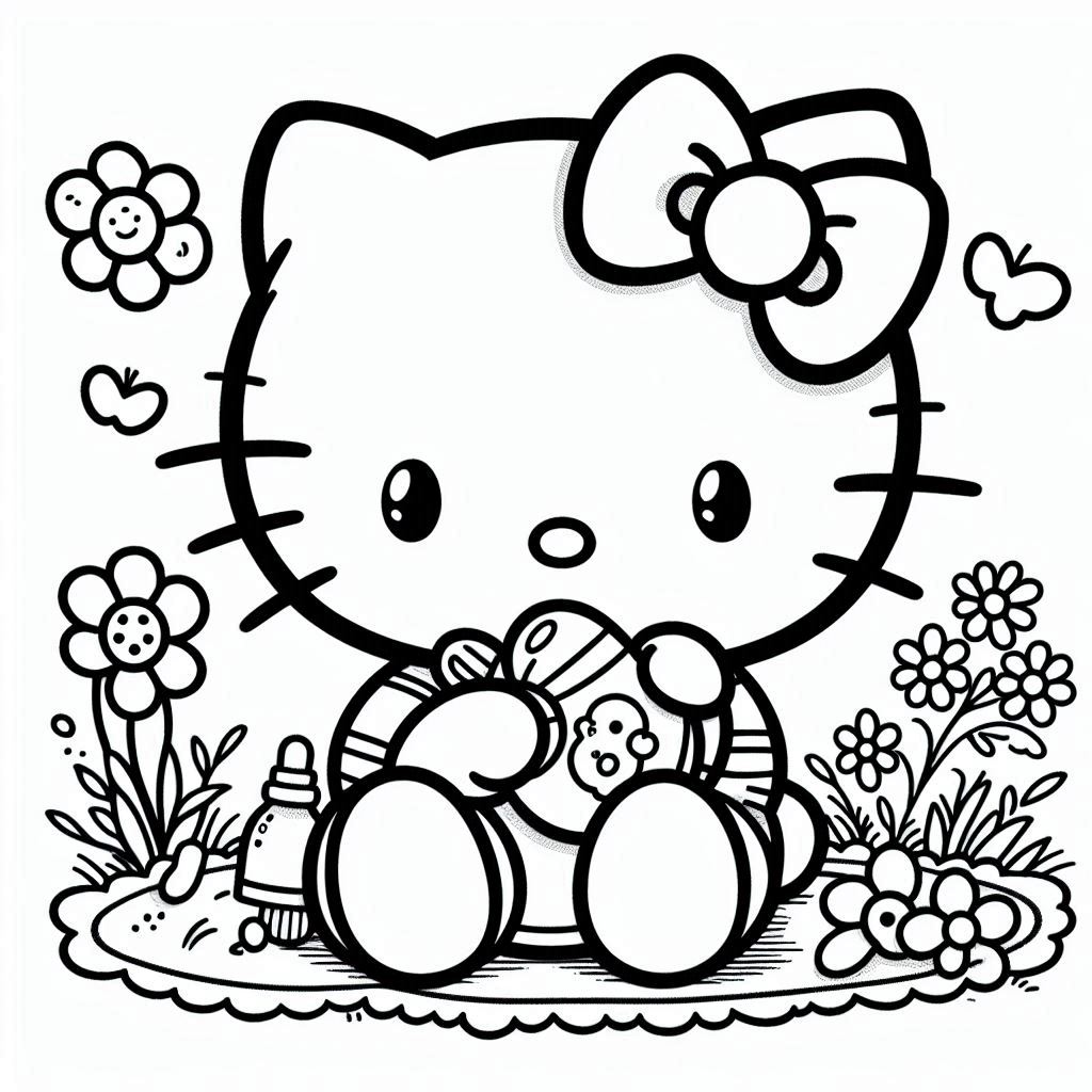 Online Hello kitty tekening