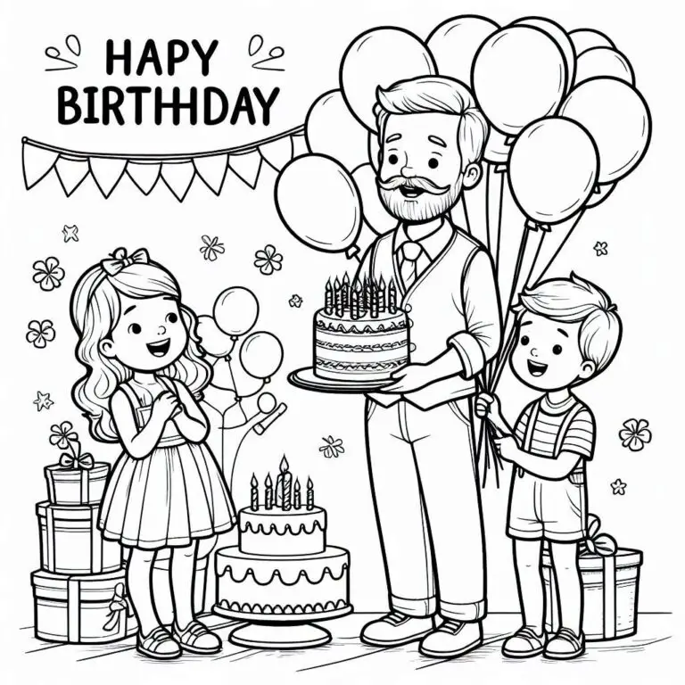 ausmalbilder geburtstag papa
