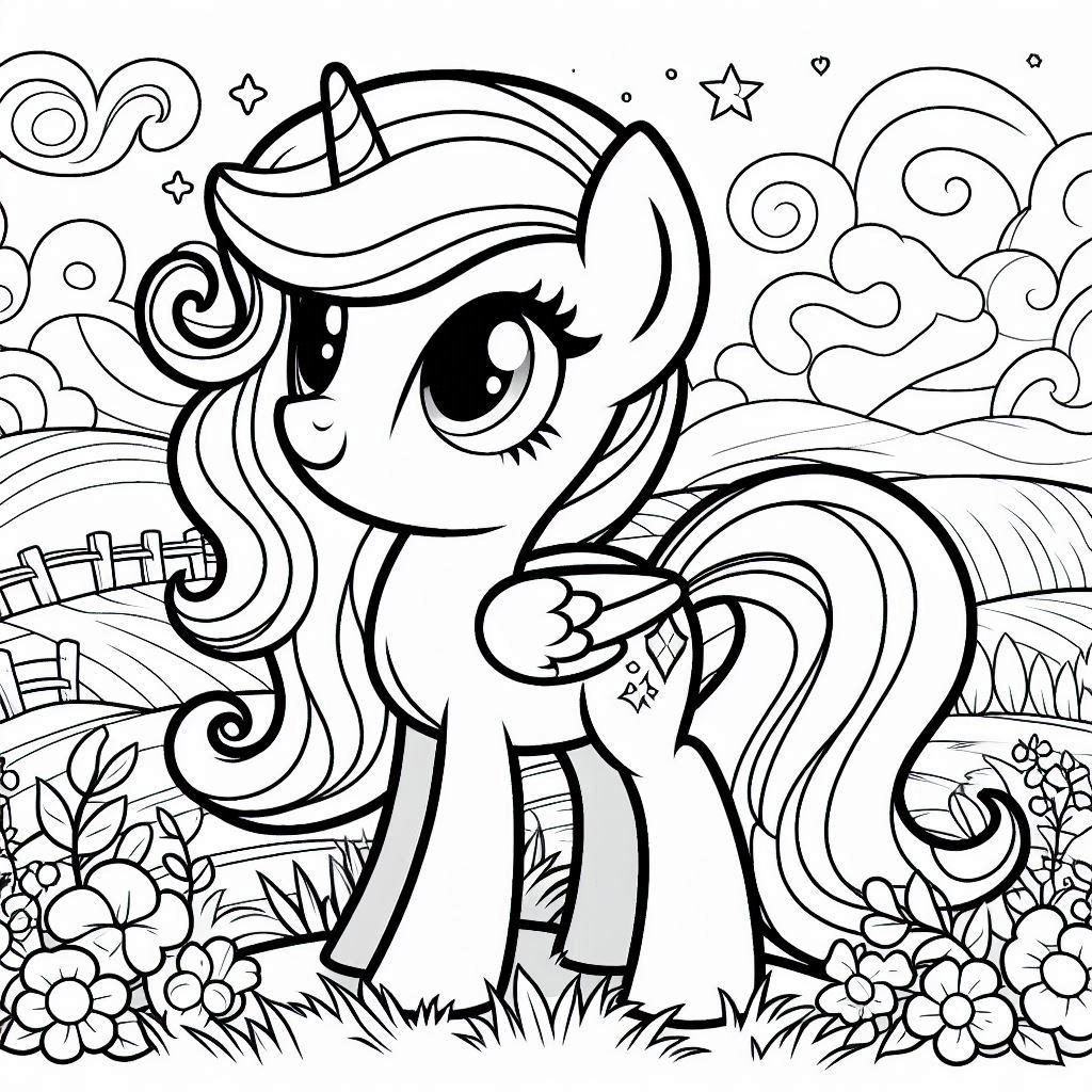 Pony Applejack kleurplaat download