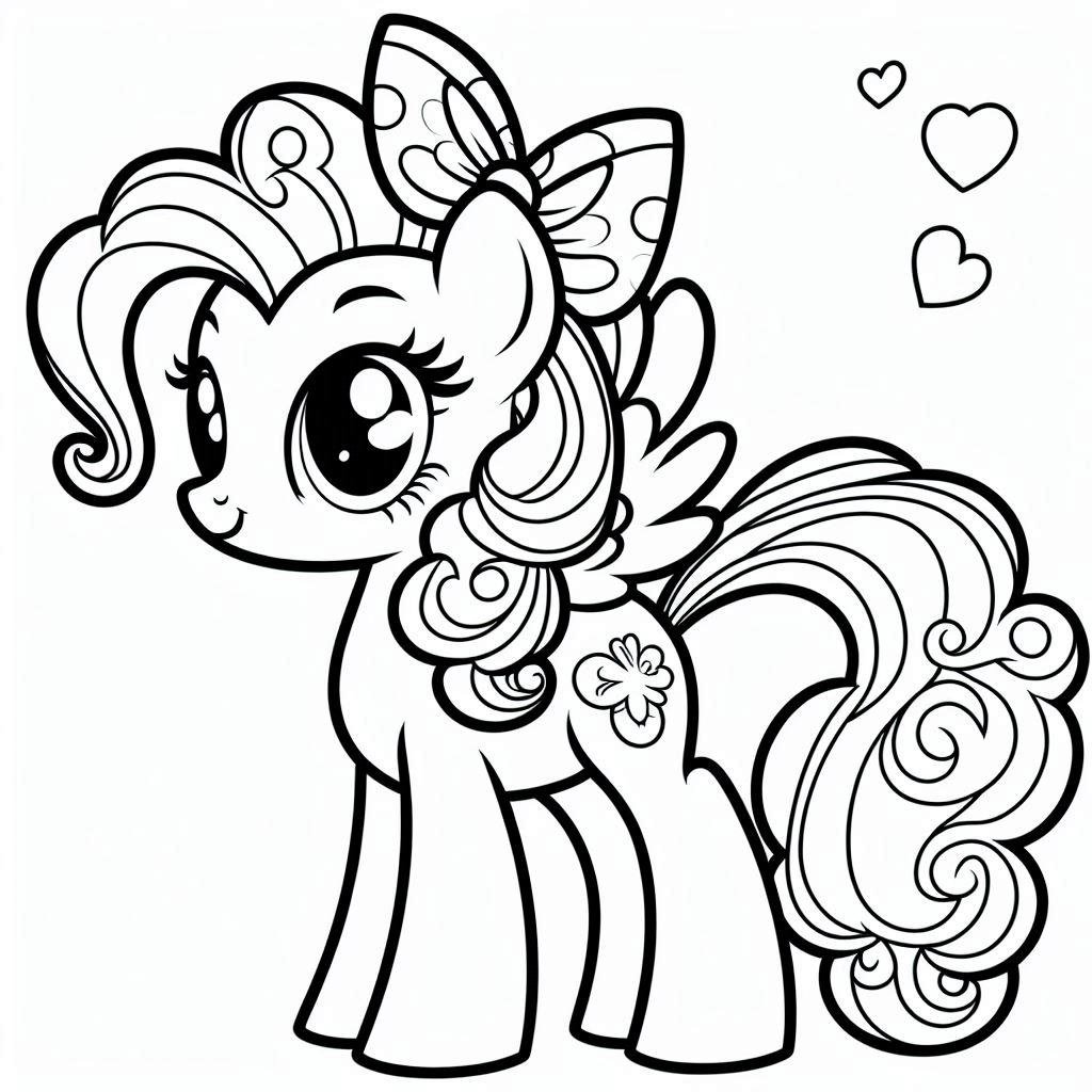 Pony Pinkie Pie kleurplaat print